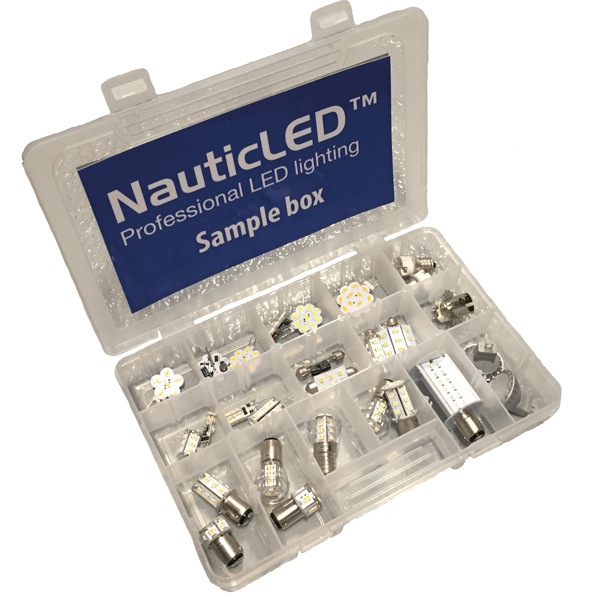 verlamming schraper Vermaken Nauticled sample box med 36 led-pærer og adapter - MarineXperten
